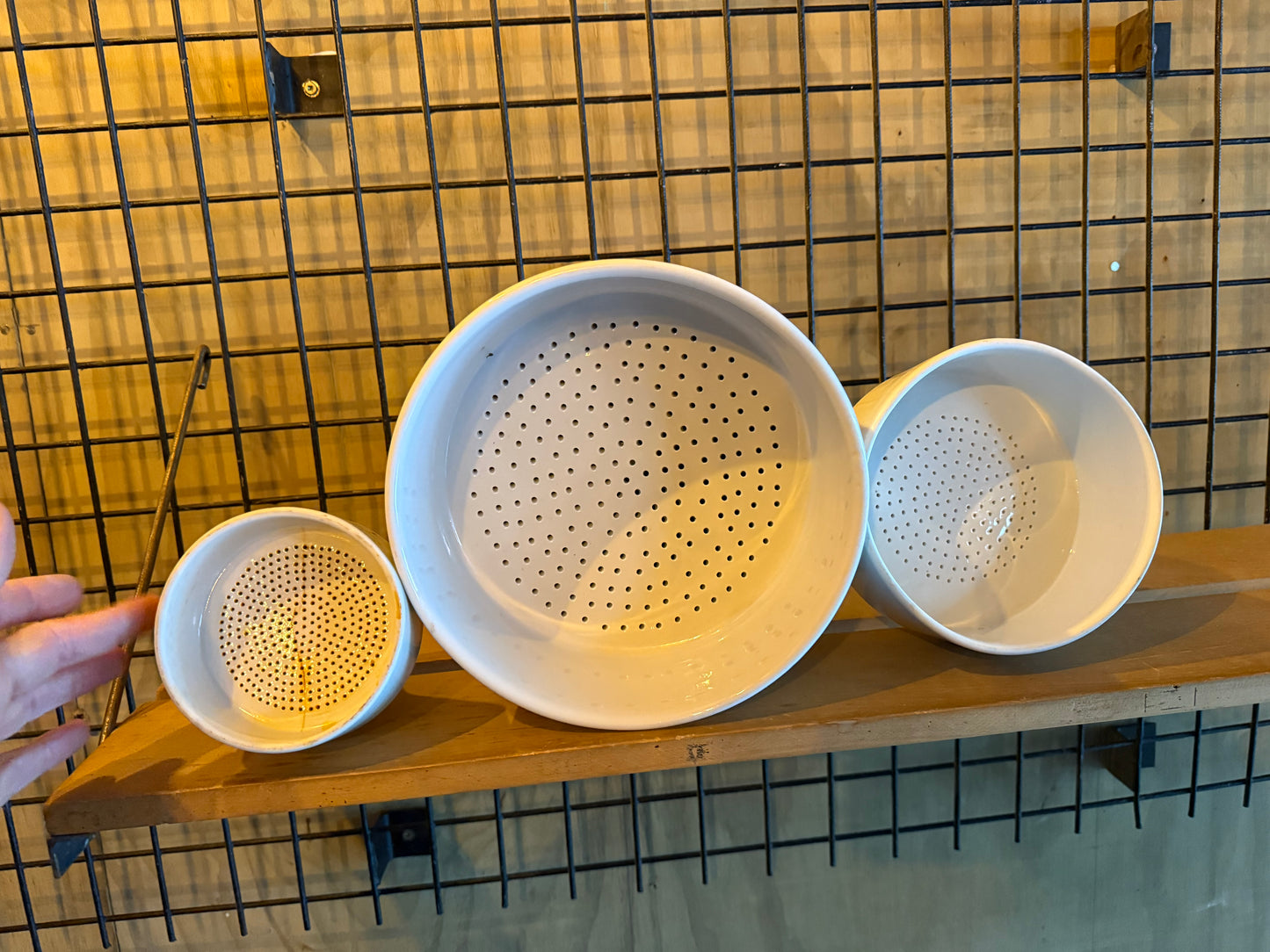3 ceramic funnels