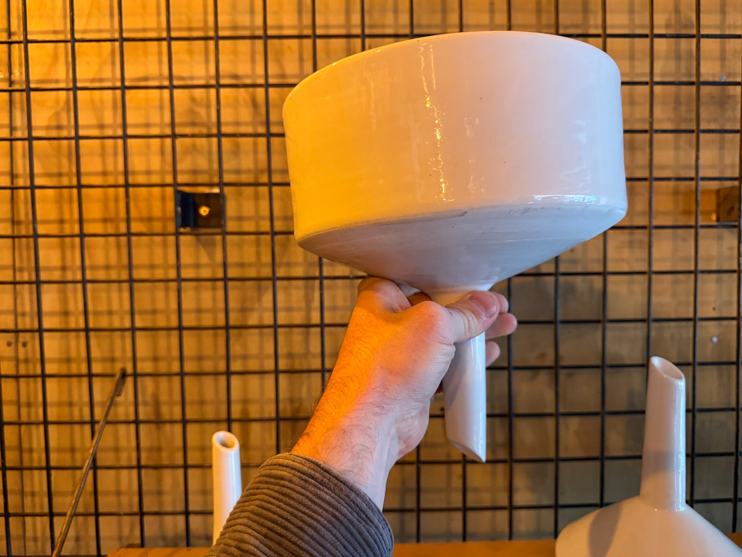 3 ceramic funnels