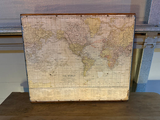 World map on tray