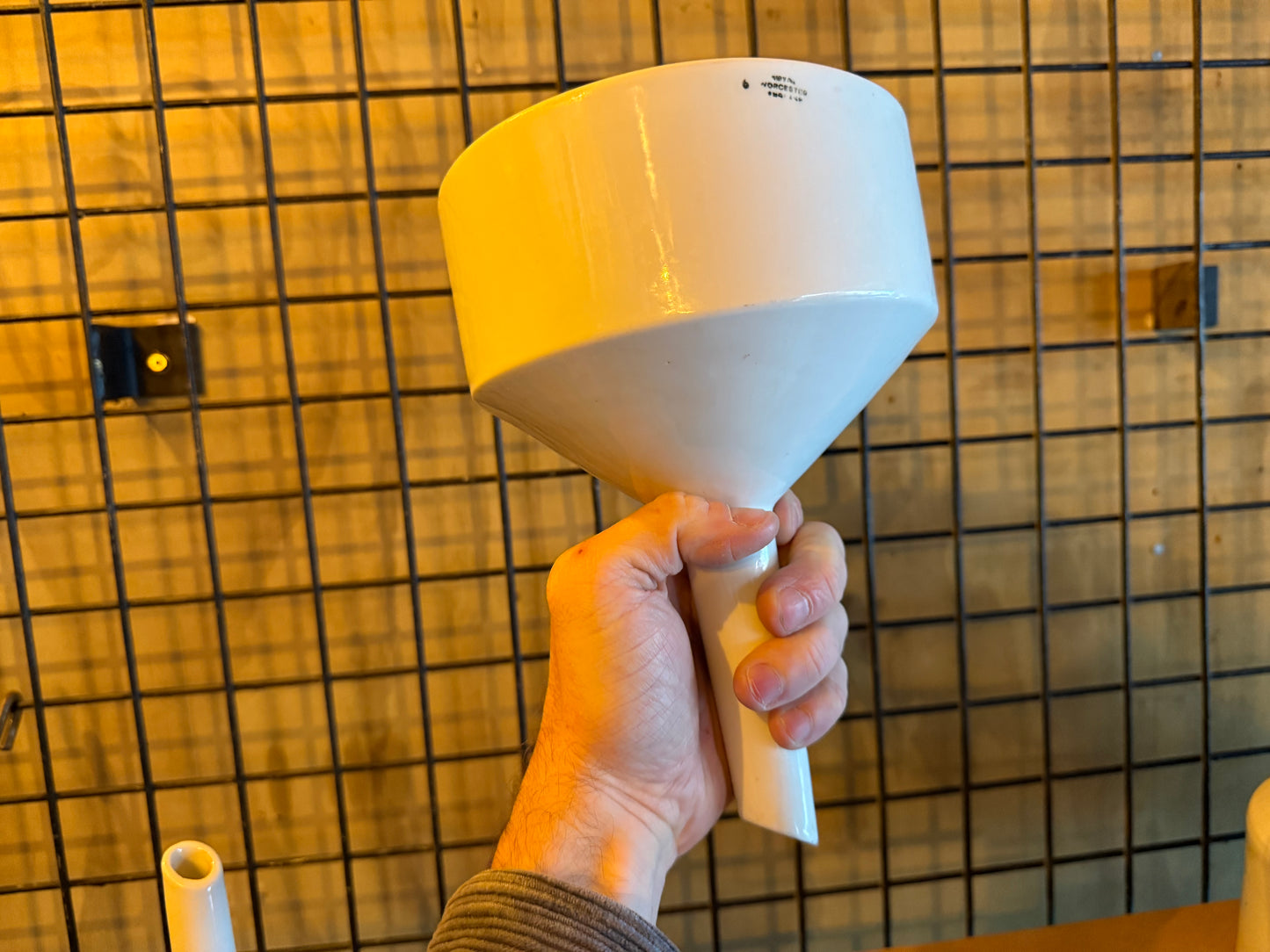 3 ceramic funnels