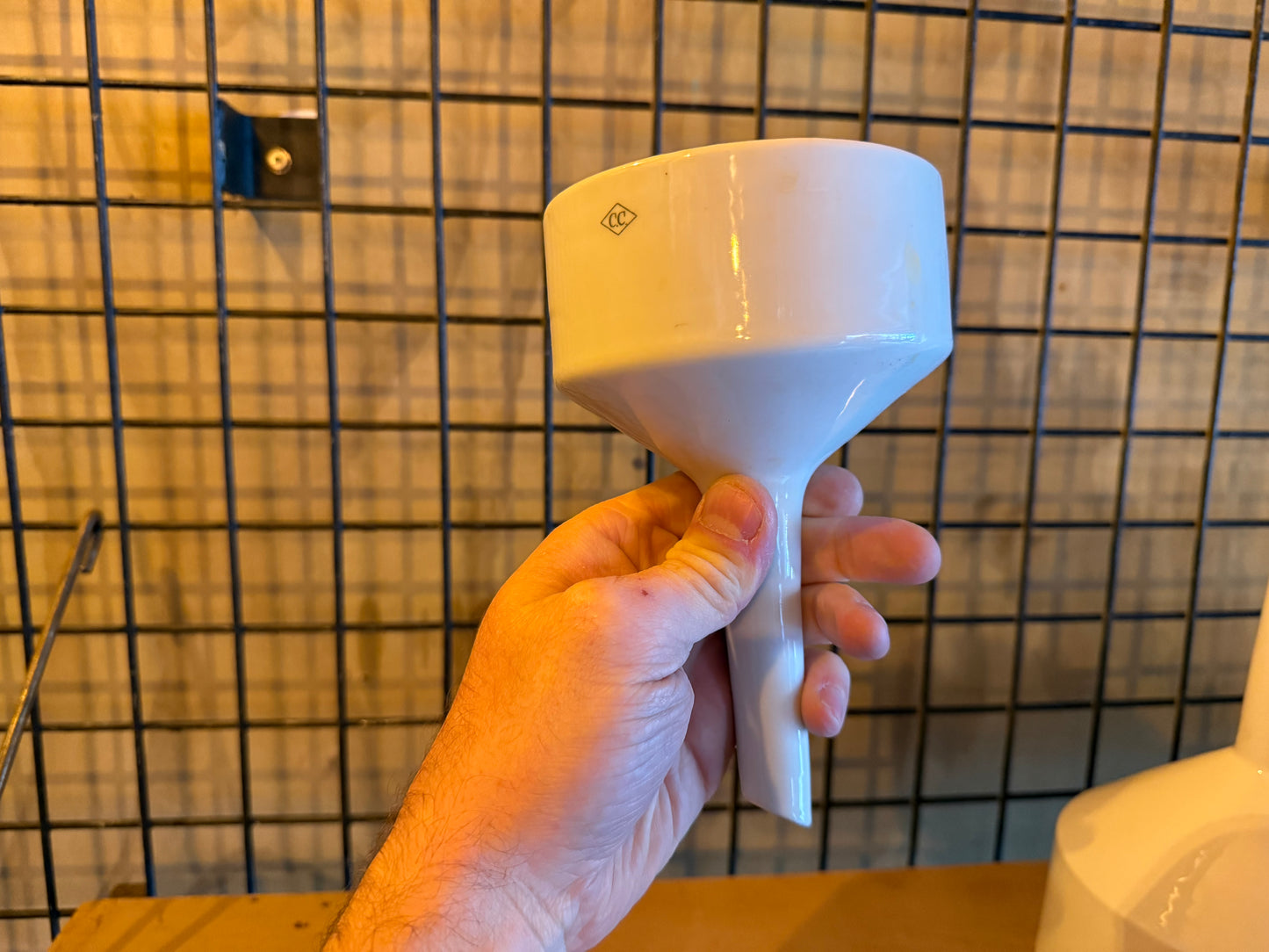 3 ceramic funnels