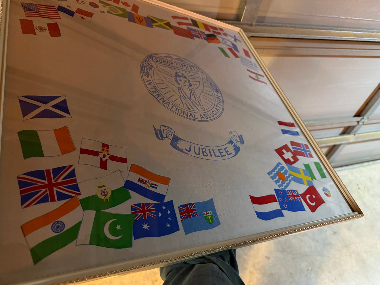 Framed Soroptimist Jubilee scarf
