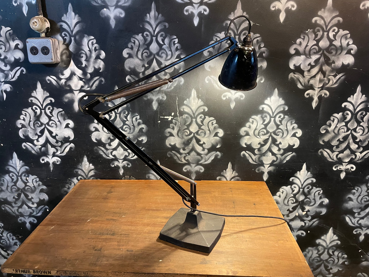 Black Herbert Terry desk lamp 1209